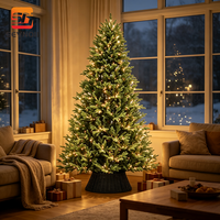 Sapin de Noël artificiel réaliste en PE vert pré-éclairé avec lumières LED blanc chaud