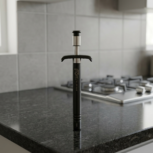 Briquet à gaz Anax en acier inoxydable noir, allumage par bouton, briquet piézo pour cuisine, sûr pour le contact alimentaire, outil de cuisson - Product Image 3
