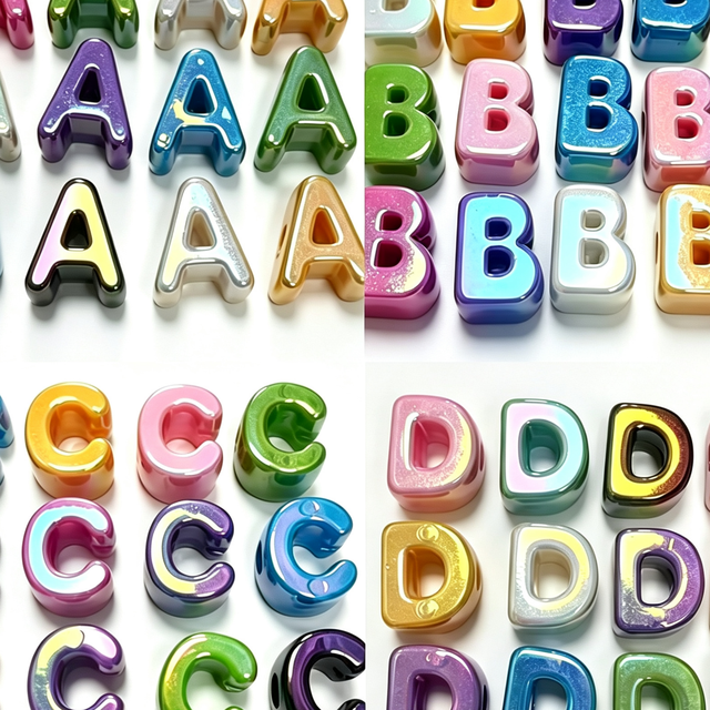 Wholesale Acrylic Large-hole Letters Beads DIY Bracelet Mobile Phone Chain Pendant Phone Strap Supplies