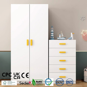 Lemari kayu sederhana untuk rumah, lemari penyimpanan anak-anak kamar tidur dengan laci untuk anak laki-laki dan perempuan - Product Image 1