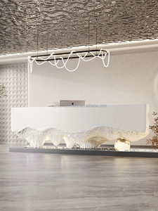 Mostrador de Recepción LED con Forma Fantástica, Mostrador de Recepción en Forma de L para Oficina, Salón de Belleza - Product Image 3