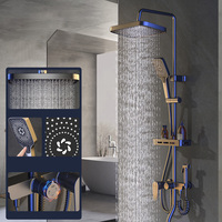 Colonne de douche murale moderne avec effet pluie et cascade, ensemble de robinetterie de douche eau chaude et froide