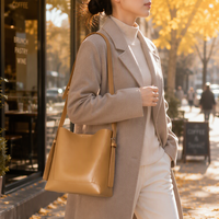 Sac bandoulière femme nouvelle collection Printemps/Été 2026, sac seau polyvalent en cuir grande capacité à porter à l'épaule