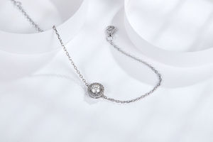 All Fashions 1ct Femme Mens Sterling Silver Ier Cuerda Cadena Pulsera Geométrica Moissanite Joyería Colgante para Fiestas Amistad - Product Image 2