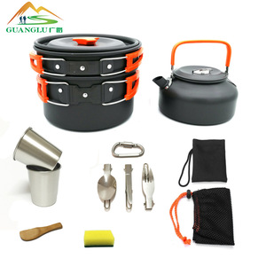 Guanglu Outdoor <b>Cookware</b> Set 3-4L Nonstick Portable Camping Pot Teapot Set for 2-3 People - Product Image 3