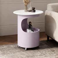 Table basse ronde en marbre et fer, style moderne, durable, luxe léger, simple, pour salon, directement de l'usine