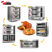 Four à sole commercial certifié CE ETL, 1, 2, 3, 4 niveaux, 4, 6, 9, 12, 16 plateaux, électrique ou à gaz, pour pizza, poulet, steak, équipement complet de boulangerie