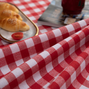 Độc đáo khâu kẻ sọc Khăn trải bàn màu đỏ và trắng rô có thể giặt gingham bảng vải cho dã ngoại ngoài trời - Product Image 3