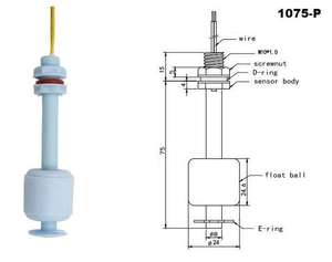 Magnetico Reed M10 di plastica galleggiante interruttore di livello 12V pompa acqua sensore galleggiante - Product Image 2