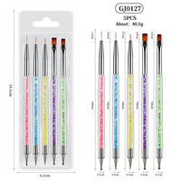 Ensemble de 5 outils de nail art en plastique Maynail pour la vente en gros transfrontalière exclusive, comprenant des stylos double-embout pour le pointillage et le dessin de lignes