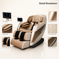 Fauteuil de massage Shiatsu 4D à gravité zéro pour usage domestique, avec massage des pieds, de haute qualité et à prix abordable, vente en gros par l'usine Leercon