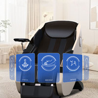 Fauteuil de massage robotisé double mouvement pour le corps entier, noir, populaire, idéal pour la pause déjeuner, compact