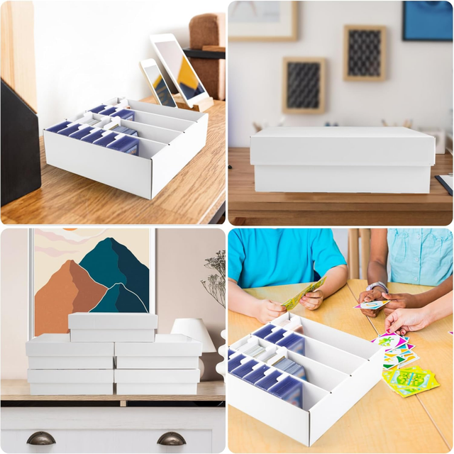 High Capacity Card Collection Box with Dividers Corrugated Storage Organizer for Trading Sports Collectible Cards Bulk Packaging