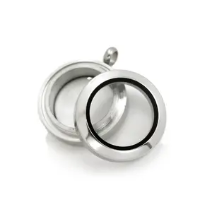 DIY Custom Stainless Steel Twist Glass Floating Charm Locket Necklace for DIY Necklaces Jewelry Accessories