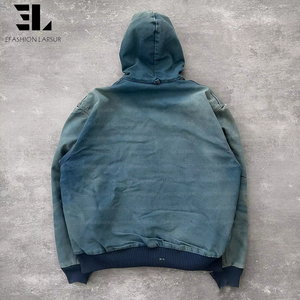 Giacca da lavoro LARSUR personalizzata in tela di cotone con lavaggio distressed, applicazioni e ricami, giacca da carpentiere Detroit, cappotto da lavoro - Product Image 3