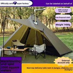 <span class=keywords><strong>Tente</strong></span> <span class=keywords><strong>tipi</strong></span> légère quatre saisons à double couche avec ouverture de cheminée ignifuge et imperméable pour le camping hivernal - Product Image 5