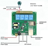 Conmutadores de control remoto Ethernet WIFI + RJ45 inteligentes, placas de segundo desarrollo compatibles con protocolo de comunicación MQTT/TCP, 2 unidades