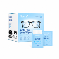 Lingettes anti-buée pour lentilles, 48 heures, 100 unités, emballées individuellement, logo OEM personnalisé, revêtement nano anti-buée pour lunettes et masques