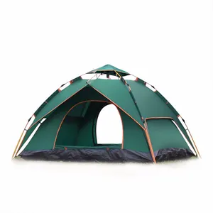 big camping tent 3-4 person double layer dual purpose with sunroof picnic thickened rainproof outdoor automatic camping tent