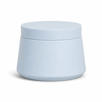 Pot cosmétique minimaliste trapézoïdal en PET avec couvercle plat à vis, hermétique, pour crème pour les mains et lotion corporelle, vente en gros ODM