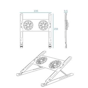 X523-1 Wholesale Oem Adjustable <b>Tablet</b> Laptop Cooling Pads Laptop <b>Stand</b> With Usb Fan - Product Image 4