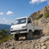 Voiture RC 4x4 Mini Pick-up 2,4 GHz Télécommandée Kei Truck Tout-Terrain Blanc ABS+Métal Lumières LED Échelle 1:10 Prête à l'emploi Chargeur Inclus