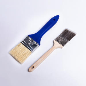 Pinceles planos para pintar con cerdas de cerdo, mango de madera natural y azul, grado industrial, de 20 a 100 mm - Product Image 1