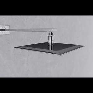 Ensemble de douche encastré avec pommeau de pluie en acier inoxydable de 10 pouces, douchette à main, montage mural, robinet thermostatique à double commande - Product Image 5