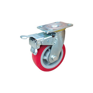 4/5/6/8 Zoll Heavy Duty Red Swivel Caster 150mm PP Core PU Polyurethan Rollen für Trolley - Product Image 1