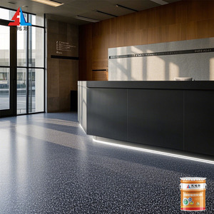 Revestimiento de <span class=keywords><strong>suelo</strong></span> de <span class=keywords><strong>terrazo</strong></span> epoxi de arena de color mármol de imitación resistente al desgaste para exteriores - Product Image 2
