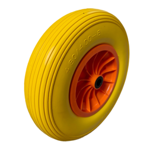彩色 400-8 非充气实心 PU 泡沫花园手推车车轮，带塑料轮圈 - Product Image 2