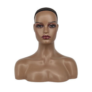 Оптовая продажа, голова человеческого манекена с плечами для парика, афро-американская голова манекена - Product Image 4