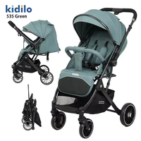 Poussette de voyage Kidilo 535 légère et pliable avec cadre en acier inoxydable et tissu Lycra, système de transport portable pour bébé, capacité 20 kg
