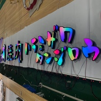 Letrero Acrílico 3D Moderno Personalizado con Iluminación Frontal RGB, Exhibición para Exteriores, Letras de Canal LED Coloridas