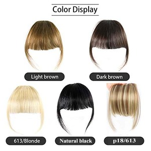 Clip in frangia 100% veri capelli umani extension aria frangia con stanghette folti frangia per donna - Product Image 3