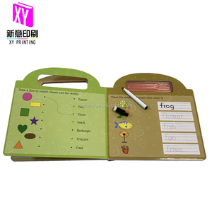 Quaderno per esercitazioni di scrittura cancellabile a secco per bambini, set per il controllo della penna prescolare con righe, forme, lettere, numeri e pennarelli - Product Image 4