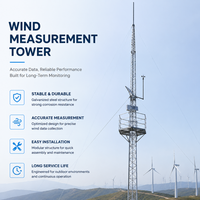 Torre de meteorología profesional para evaluación de recursos eólicos, mástil de celosía autoportante de 120 m para el sitio y monitoreo de proyectos de energía eólica