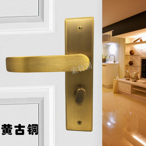 Cerradura de palanca Sotgu de acero inoxidable 304, bronce antiguo, estilo minimalista para puertas interiores de madera - Product Image 1
