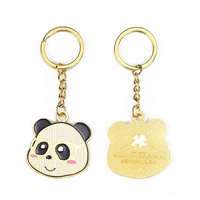 Porte-clés solaire personnalisé en alliage de zinc vintage avec logo panda 3D mignon pour cadeau d'enfant - Vente en gros