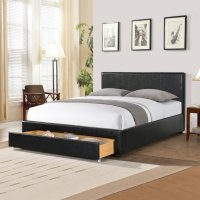 Mobilier de chambre moderne lit queen multifonctionnel lit king size en bois
