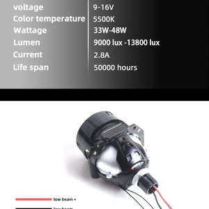 Sanvi S62 2.5 Inch 48w 13800lm Bi <b>Led</b> <b>Headlight</b> Projector Lens Non-destructive for Rhd/lhd Hot Sale 16v Car Accessory - Product Image 5