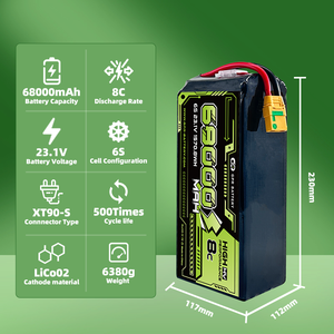 Factory Customized 3.7V-3.95V High Capacity <b>Battery</b> 10000-84000mAh 50C Discharge Rate 500 Cycles CE Certified UAV <b>Drone</b> - Product Image 4