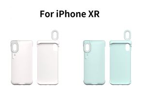 Nouvelle lampe LED d'appoint pour selfie, anneau lumineux, coque de téléphone portable antichoc, protection pour 11/12/XS, design couleur unie, ABS+PC - Product Image 4