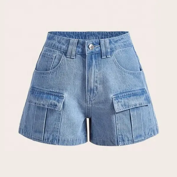 WS067 ODM OEM women spring 2023 denim shorts cargo denim shorts custom jean shorts women