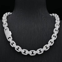 Chaîne cubaine glacée de qualité supérieure en argent sterling 925 plaqué or avec moissanite, idéale pour les fiançailles, les mariages et la mode