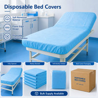 Housses de lit médicales jetables en tissu non tissé avec bord élastique, ajustées pour table d'examen clinique, vente en gros