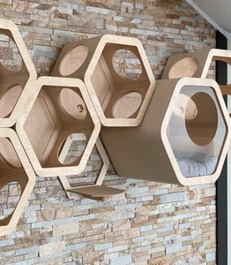 Cubes muraux modulaires en bois pour chat (hexagone) - Product Image 6