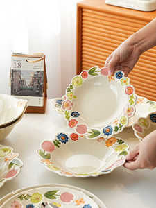 High Quality Good Price Europe/North America Floral Style Stoneware Dinnerware <b>Sets</b> for <b>Restaurant</b> Use Dishwasher Safe - Product Image 3
