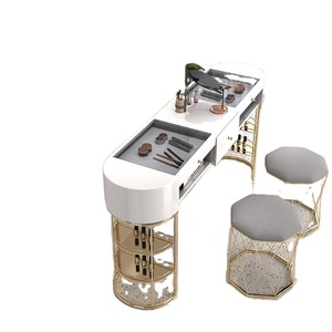 Juego de Muebles de Salón de Uñas QUMENG Modernos y de Lujo en Blanco, MDF+Metal, Mesa de Manicura, Tamaño Personalizado Disponible, Venta al Por Mayor - Product Image 5