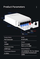 Neue aktive wasserdichte PoE-Extender-Unterstützung IEEE802.3AF AT BT mit 250m VLAN für POE-Switch NVR IP-Kamera-Poe-Extender